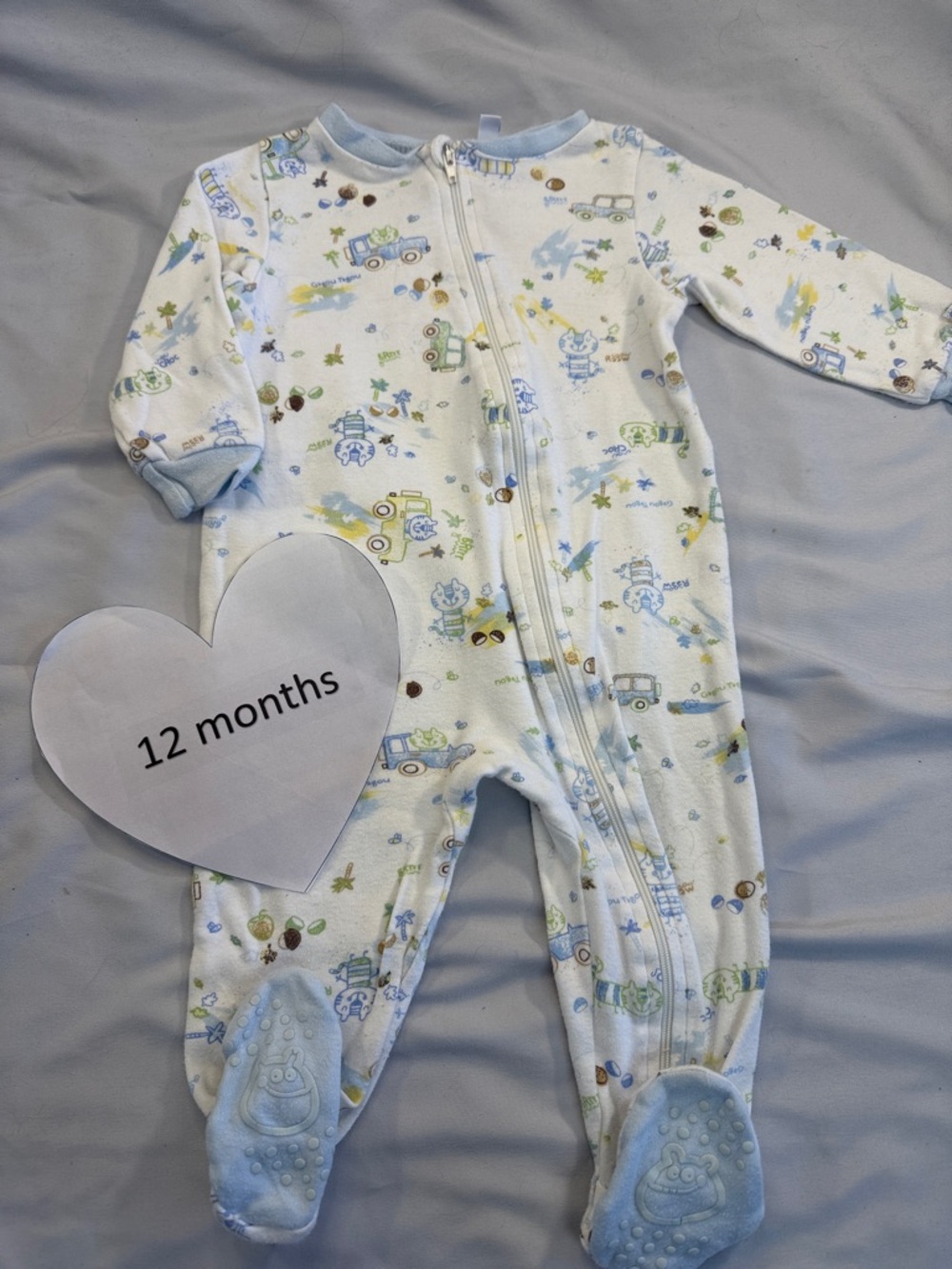 Gagou Tagou - Cozy White and Blue Kids Pajamas - Onesie sleeper